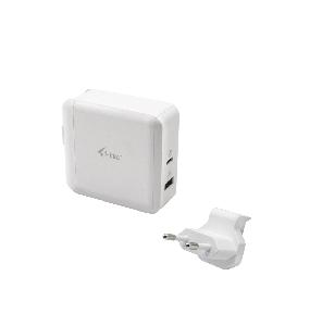 i-tec USB-C Travel Charger 60W + USB-A Port 18W - Indoor - AC - 20 V - 3 A - White